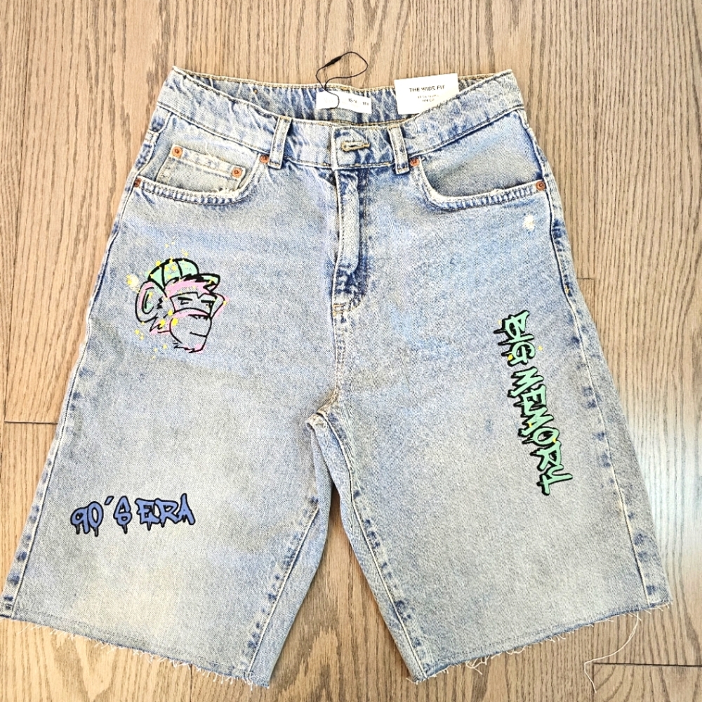 Zara Boys ripped demin shorts Size 13-14